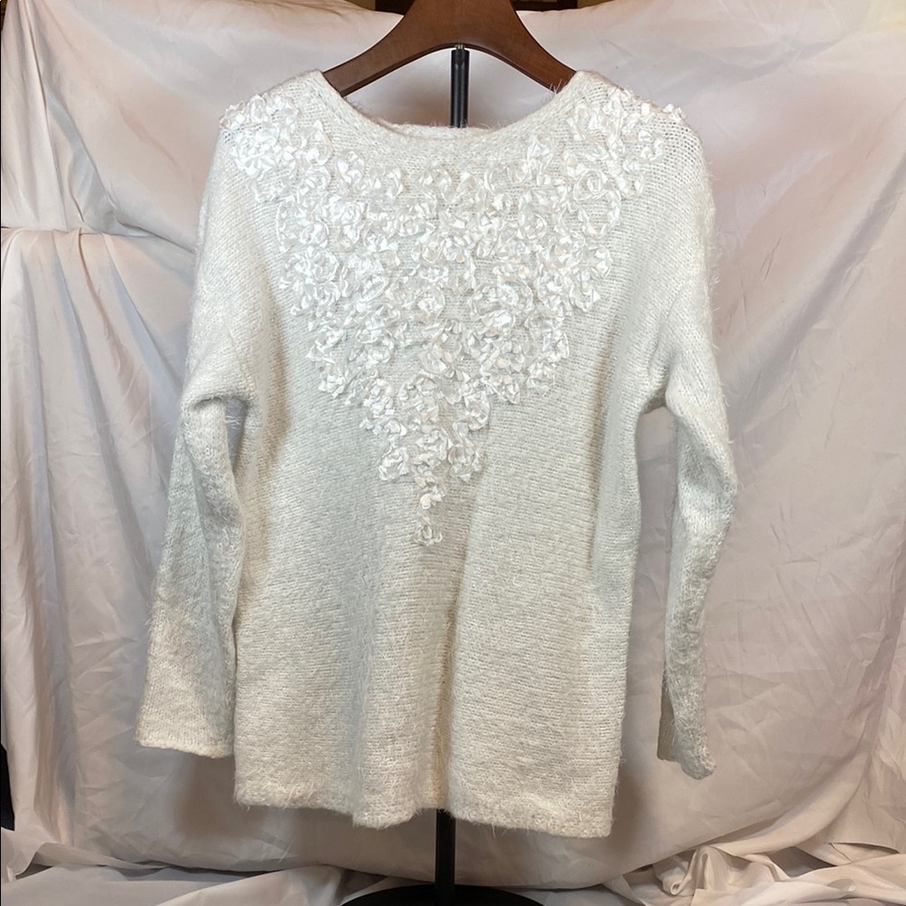 Ruby Rd. Women's White Crew Neck Sweater